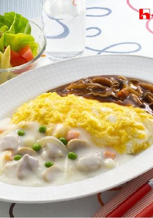 濃湯蛋包飯(奶油&燉牛肉) 的食譜成品照片