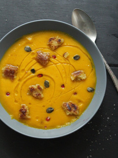 A picture of Spicy butternut soup.