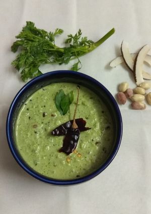 A picture of Coconut peanut chutney.