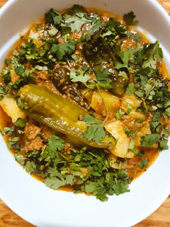 A picture of Aloo Qeema.