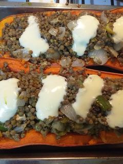 Una foto de Zapallo relleno vegetariano
