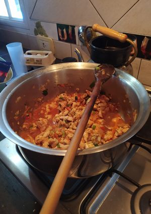 Una foto de Fajitas con rellenos de pollo, carne y vegetarianos