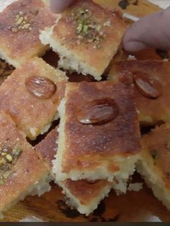 صورة لوصفة نمورة اللبن السريعة