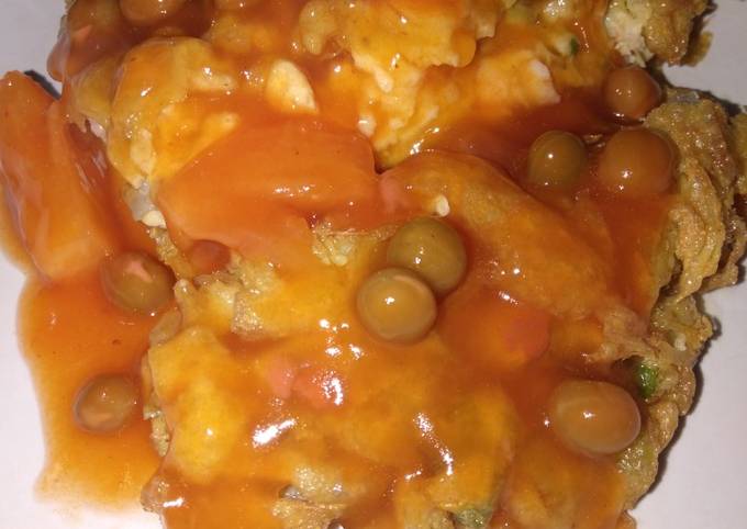 Langkah Mudah untuk Membuat Fuyunghai udang, jamur kancing &amp; sayur yang Menggugah Selera