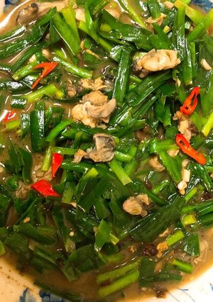 韭菜鮮蚵 的食譜成品照片