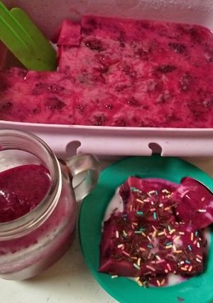 Foto resep Puding Red Naga Fruit
