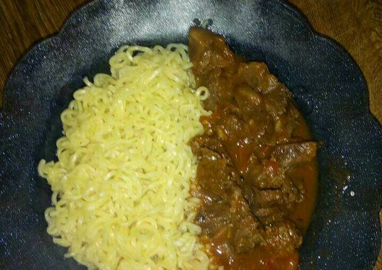 Indomie with Liver stew