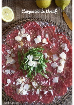 Une photo de Carpaccio de boeuf