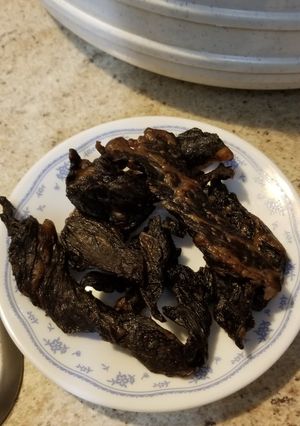A picture of Pineapple Teriyaki Homemade Beef Jerky.