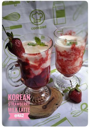 Foto resep Korean strawberry milk latte