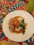 Sovra cosce di pollo ai funghi