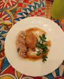 Sovra cosce di pollo ai funghi