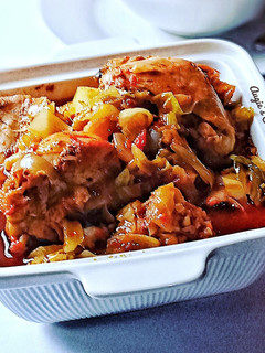A picture of Roasted chicken sauce.