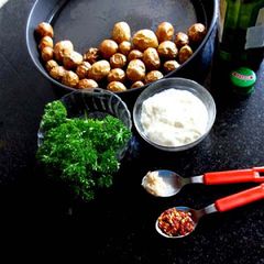 A picture of Baby Potatoes and Yogurt Salad.