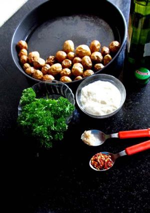 A picture of Baby Potatoes and Yogurt Salad.