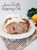 Lemon Vanilla Raspberry Cake (eggless, no mixer)