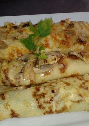 Una foto de Canelones de ternera y champiñones