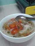 Sup jamur jarum sederhana