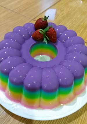 Foto resep Pudding Rainbow Bubblegum