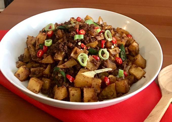 Anti Ribet, Memasak Kentang daging cincang masak kecap Kekinian