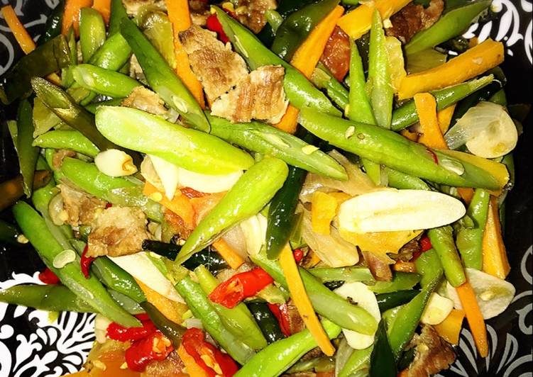 Langkah meracik Tumis asam manis buncis daging sapi Lezat