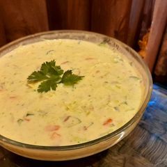 A picture of Mint vegetable raita.