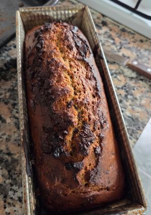 Una foto de Budín de banana con chips de chocolate