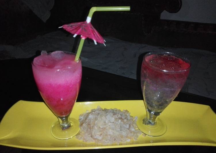 Rooh afza milk with twist of goond katira