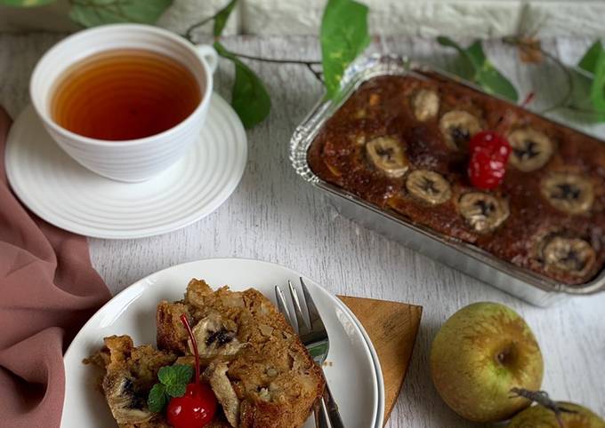 Cara Gampang Membuat Banana Apple moist Cake tanpa Mixer, Sempurna