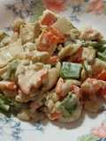 Alubias verdinas en ensalada, con salsa tártara