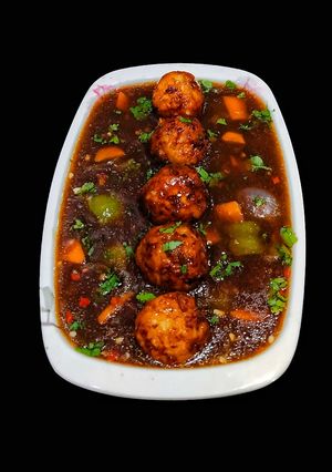 A picture of Vegetable Manchurian Masala.