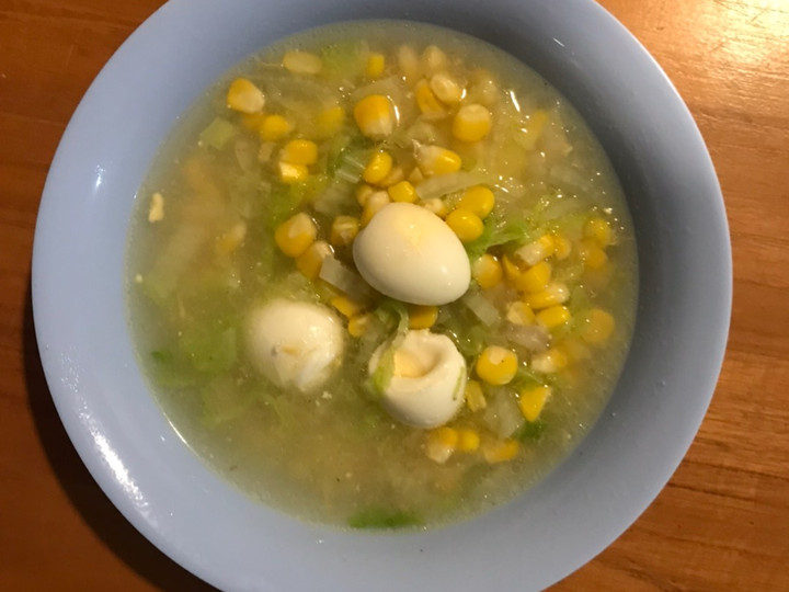  Cara mudah bikin Makanan Anak Sup Telur Puyuh, Jagung &amp;amp; Sawi Putih yang enak