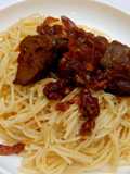 Pasta with liver sauce