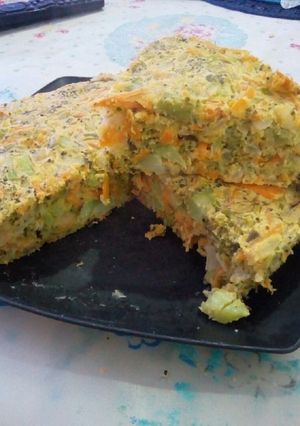 Una foto de Soufflé de brócoli y zanahoria