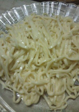 Una foto de Fideos con crema