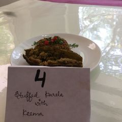Stuffed karela with kema A picture of Stuffed karela with kema.