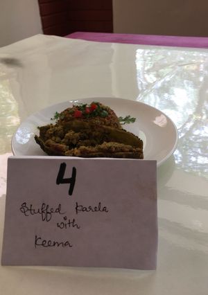 A picture of Stuffed karela with kema.