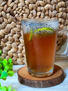 Foto resep Es Lemon Tea Selasih