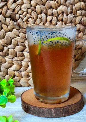 Foto resep Es Lemon Tea Selasih