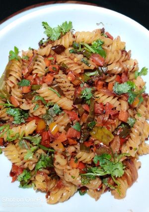 A picture of Indian Style Veggies Pasta.