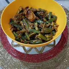 A picture of Achari bhindi.