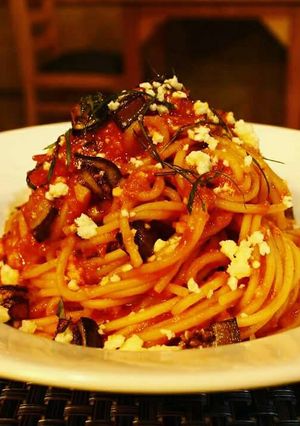 A picture of Pasta Alla Norma.