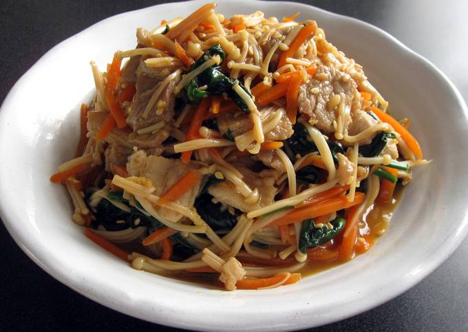 ‘Ponzu’ Stir-fried Pork, Enoki & Vegetables