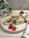 Matcha strawberry ice cream biscuitwich