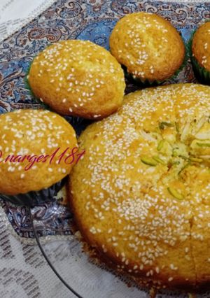 عکسی از دستور 🍰🥧کیک یزدی زعفرانی با ماست محلی بمناسبت ولادت حضرت زینب(س)🥧🍰