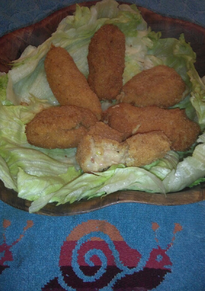 Una foto de Croquetas de pollo de cocido y puerro