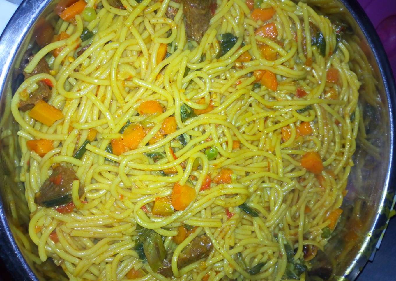 Jollof spaghetti