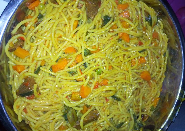 Recipe of Any-night-of-the-week Jollof spaghetti