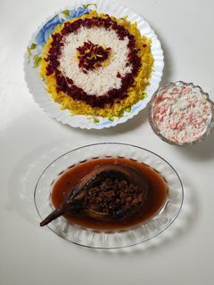 عکسی از دستور بادمجان شکم پر
