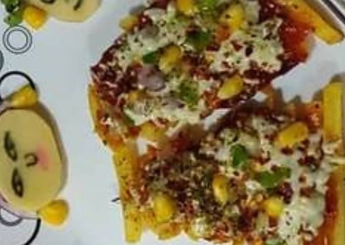 Simple Way to Prepare Perfect French fries pizza